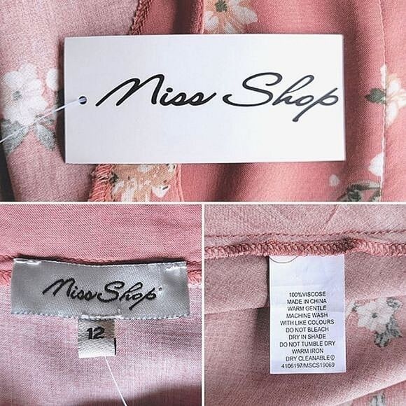 NWT Miss Shop rose pink floral mini summer dress AU 12 / US 8 - Picture 6 of 14